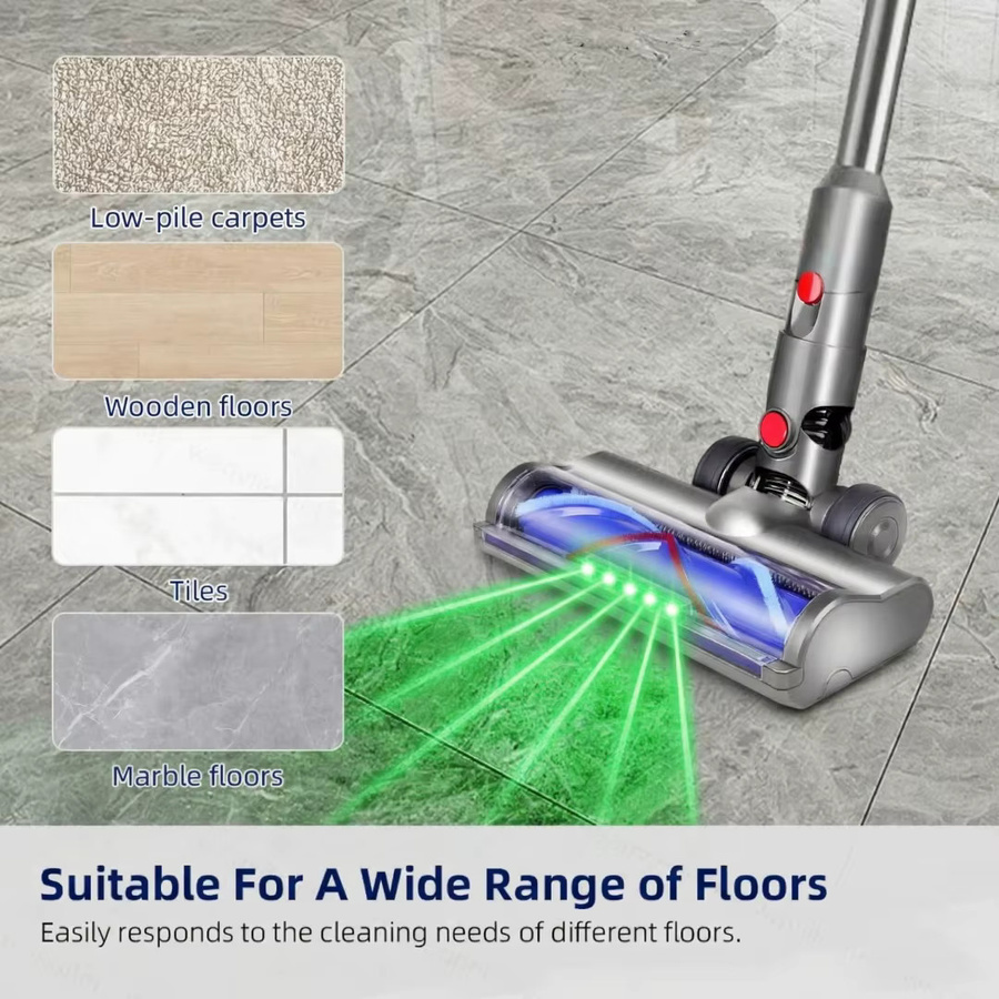 Blossom Rollenbürste mit Bürstenkopf für Dyson V7 V8 V10 V11 V15 Handstaubsauger zur Teppichreinigung in Schwarz und Grau, B/T/H: 25,5 x 13,0 x 1,0 cm - Bild 3