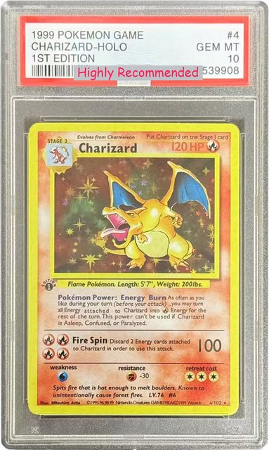 Bandai Pokémon Charizard Sammelkarte Kopie, Klassische Anime-Karte - Bild 1