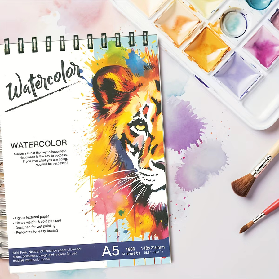 Spiral-Aquarell-Skizzenbuch in A5 mit dicken Seiten und robuster Bindung, mehrfarbig - Bild 2