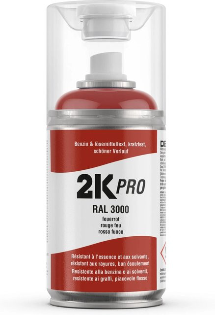 2K PRO Spraydose RAL3000 Feuerrot Glanz 250ml wetterfest und kratzfest - Bild 1