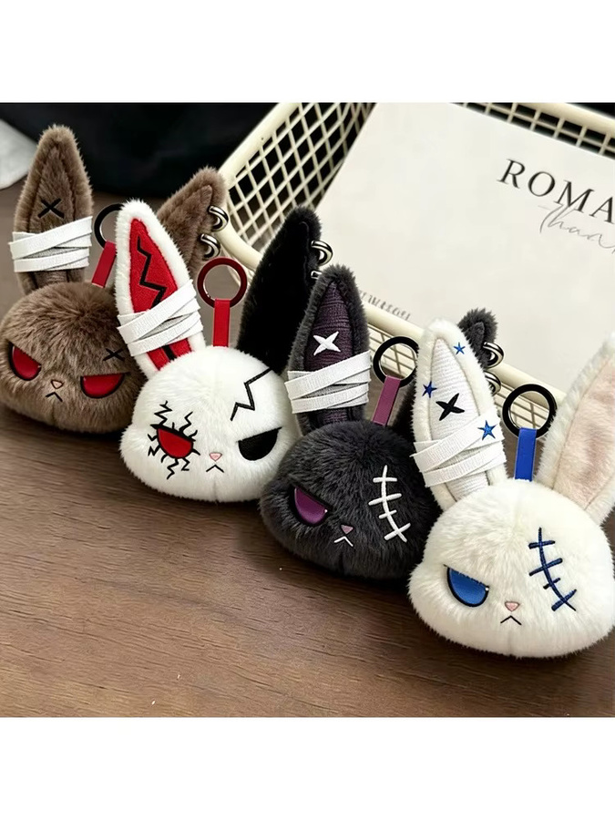 Bandai Gothic-Hasen-Plüsch-Schlüsselanhänger, Kaninchen-Taschenanhänger, Unisex - Bild 5