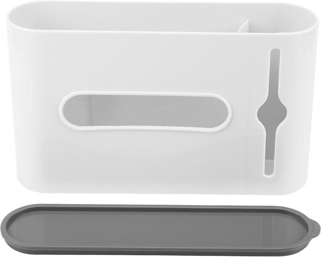 Shoemst Lebensmittelbeutelspender mit Sichtfenster und staubdichtem Deckel in Weiß - Bild 1