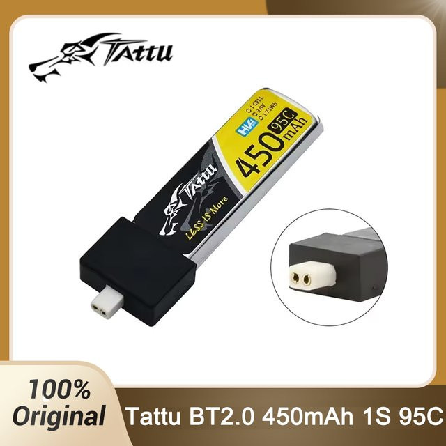 Tattu 95C 450mAh LiPo Batterie 3,8 V 1S mit BT2.0 Stecker in Gelb für Betafpv Air75 Meteor75 Pro RC Quadcopter FPV Racing Drone Teile - Bild 1