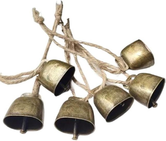 JETTING Weihnachtsanhänger aus Kupfer mit Hanfseil – Rustikale Kuh- und Schafglocken in Bronze, Gold und Braun - Bild 1
