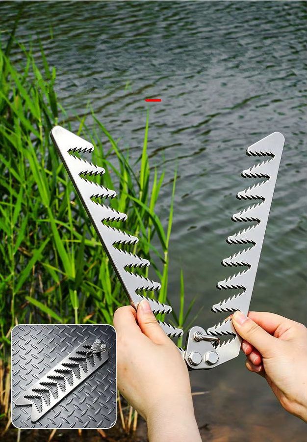 NIUXIANG Teichgrasmäher faltbar in Silber mit 20 m Seil und gezahnter Griff zur Entfernung von Wasserpflanzen - Bild 3