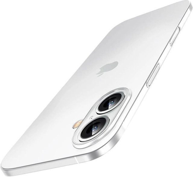 GJMY Ultra-dünne PP-Hülle für iPhone 16E 16 15 14 Pro Max Plus, Transparente Matte Rückseite Hartschalen-Cover, Frosted Anti-Fingerabdruck Schale, Weiß - Bild 1