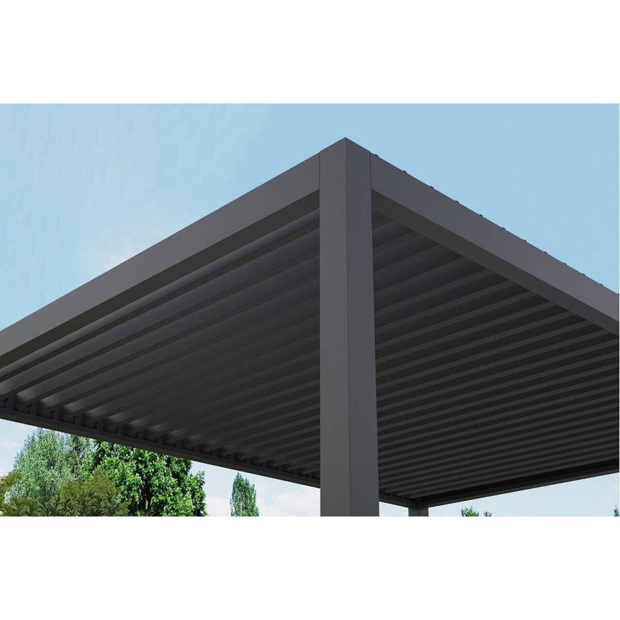 Moderne Pergola aus Aluminium in Anthrazit Matt, B/H/L: 300 x 254,5 x 393 cm - Bild 3
