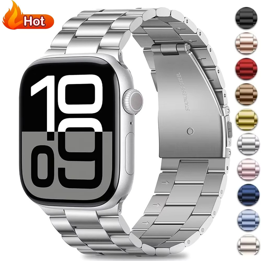 CAOWTAN Uhrenarmband Edelstahl, Silber, Unisex - Bild 2