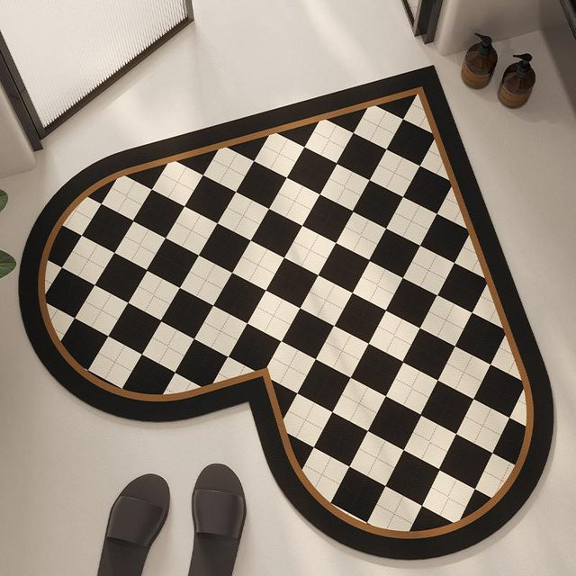Rutschfeste Badezimmerbodenmatte aus Polyester in Schwarz, quadratisch, Breite: 60 cm, Tiefe: 60 cm - Bild 1