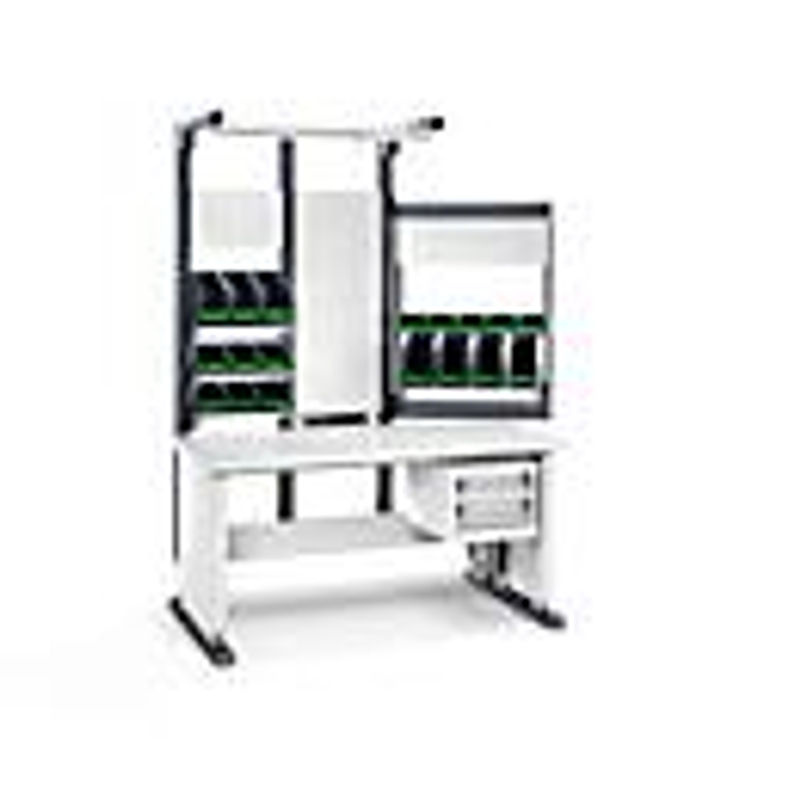 Bott Arbeitsplatzsystem Avero Komplettmodul 1, elektrisch höhenverstellbar, HPL beschichtete Spanplatte, Tragkraft bis 200 kg, Farbe: lichtgrau/anthrazitgrau - Bild 3