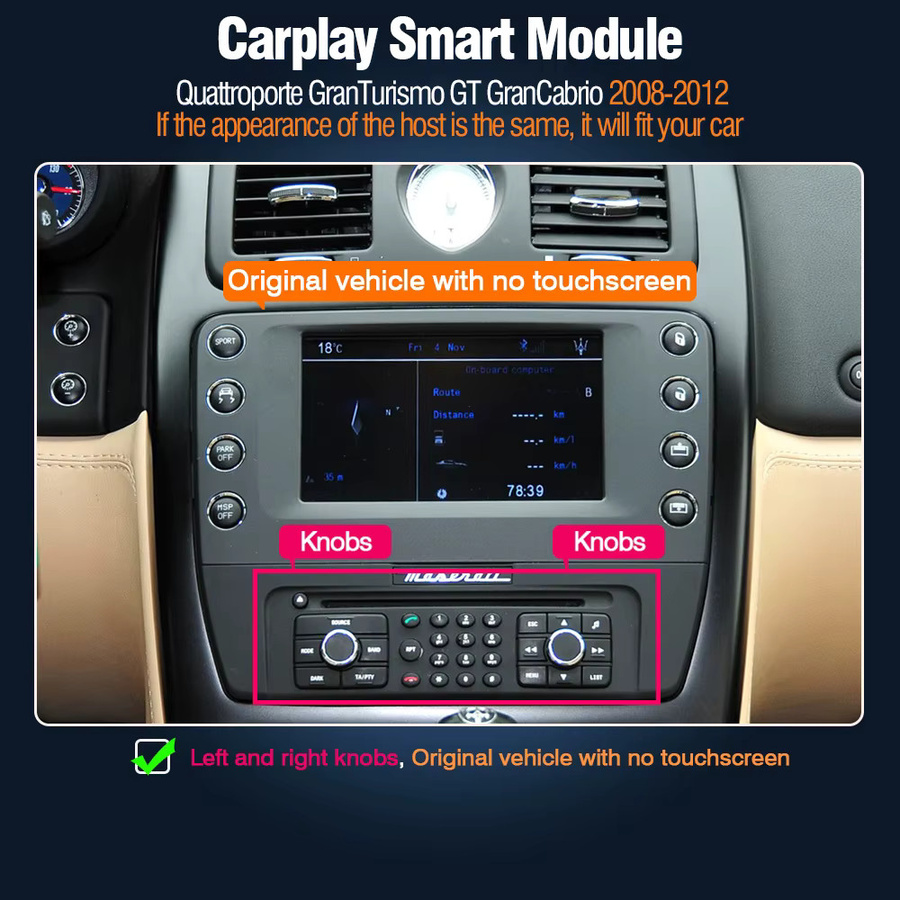 AUTOTOP Kabelloses Android Auto und CarPlay Modul mit GPS-Navigation für Maserati Quattroporte, GranTurismo, GT und GranCabrio inklusive Mirror Link - Bild 2