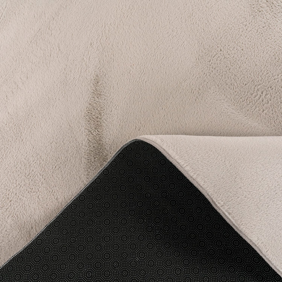 Runder Teppich Solina beige aus Polyester, waschbar und rutschfest, Durchmesser: 100 cm - Bild 3