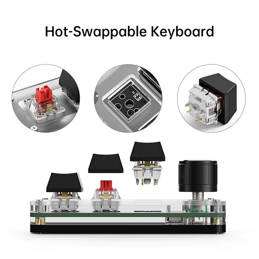 GGBEE Makro Mechanische Tastatur RGB Mini Gaming mit 3 programmierbaren Tasten für Photoshop in Weiß - Bild 4