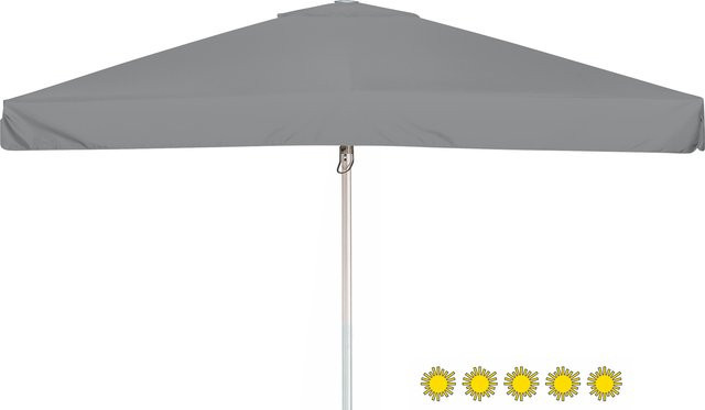 Doppler Sonnenschirm Telestar mit Windventil und Volant, grau, B/T: 400 x 400 cm - Bild 1