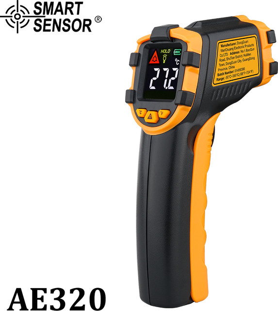 GVDA Digitales Infrarot-Thermometer mit LCD-Display und Laser als berührungsloses Pyrometer inklusive Hygrometer und Alarmfunktion - Bild 1
