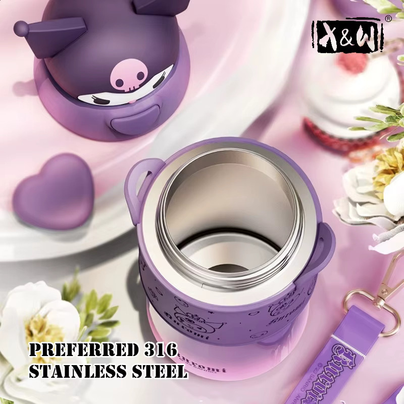 XW Sanrio Serie Puppenkopf Thermosbecher mit Pop-Up-Strohhalm aus 316 Edelstahl, 560 ml - Bild 3