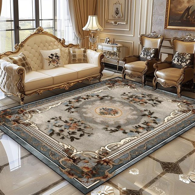 Karpetti Persischer Luxusteppich im Europäisch-Boho-Stil mit floralem Muster, rutschfest und waschbar, Mehrfarbig, B x T: 90 x 60 cm - Bild 1