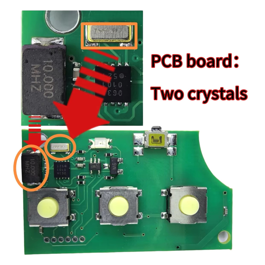 Jingxin Ersatz Autoschlüssel PCB Board ID48 Chip 315/433 MHz für Audi A4 231G und Audi A4 231D Flip - Bild 2
