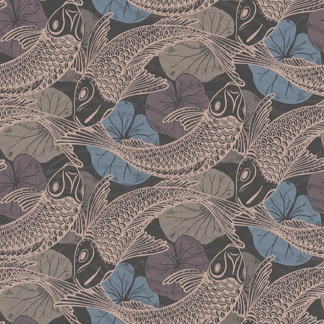 Profhome Asia Tapete China Design in Blau Bronze Braun Beige, Vlies-Tapete, Breite: 0,53 m, Länge: 10,05 m - Bild 1
