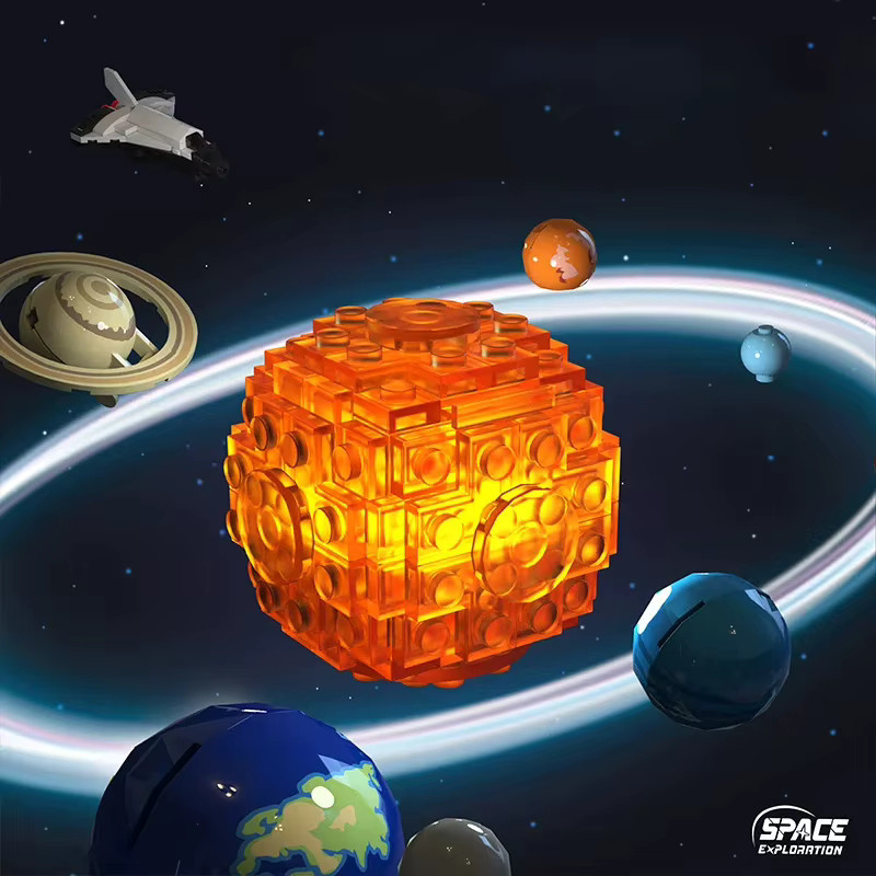 FUNXINEE Weltraum, Rotierende Sonnensystem-Globus-Bausteine, Ziegel Modell - Bild 4