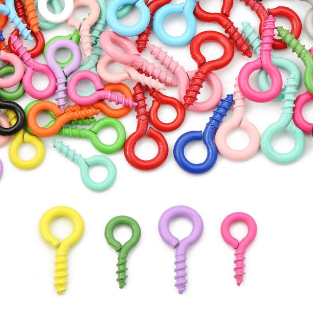 Beadia Eyepins Haken Ösen Schraube, 4*8mm, Bunt, Unisex - Bild 1