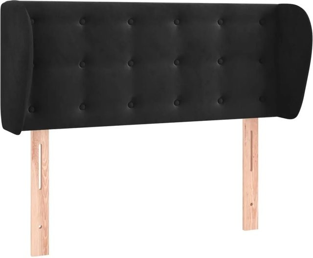 vidaXL Kopfteil mit Ohren in Schwarz aus Samt, B/T/H: 83 x 23 x 78/88 cm - Bild 1