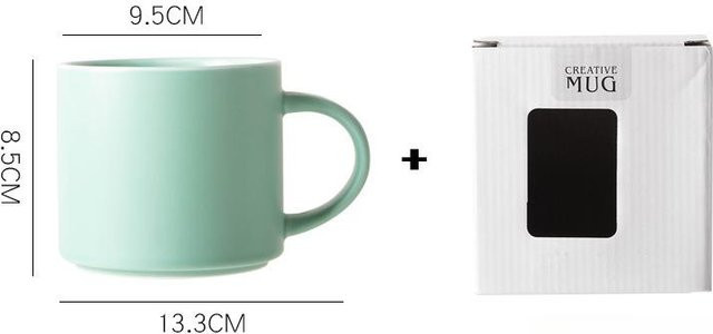 Keramiktasse im nordischen Design von Yiran Furniture, einfarbige Morandi-Tasse für Büro und Zuhause, Weiß, 450,5 ml - Bild 1