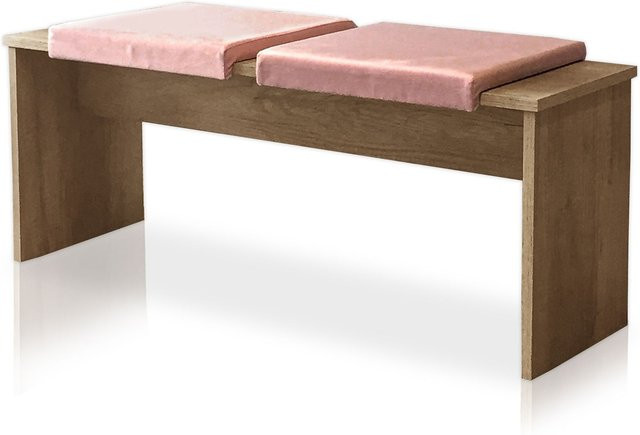Lycce Klemmkissen Sitzkissen mit 1 Leiste aus Veloursstoff in Rosa und Blau, B/T/H: 40 x 38 x 6 cm - Bild 1