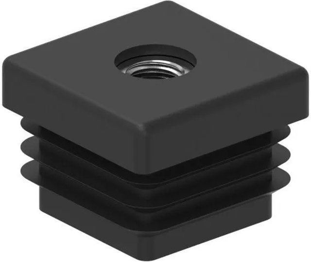 FeNau Kunststoffkappe für Quadratrohr Schwarz mit M8 Gewinde, 30 x 30 mm, Wandstärke 2,0 mm - Bild 1