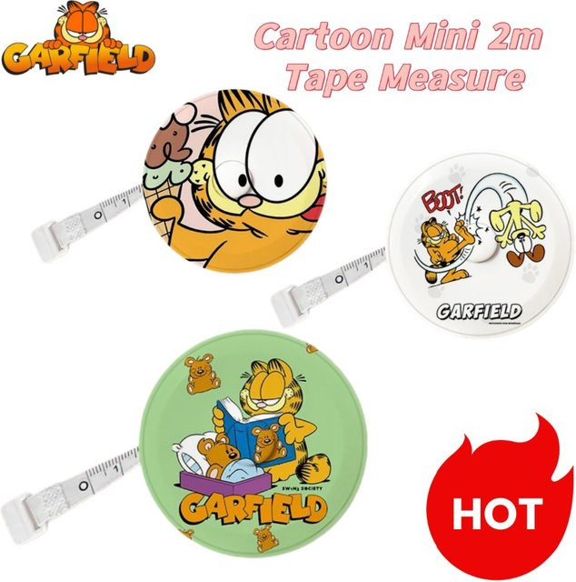 Garfield Cartoon Mini Maßband 2m Tragbares Weichbandmaß für Kleidung und Körpermaße - Bild 1