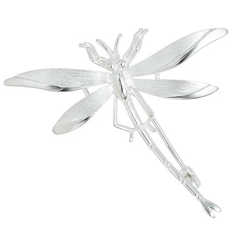 Colfem Brosche Anhänger Libelle, 925 Silber, mattiert, Unisex - Bild 1