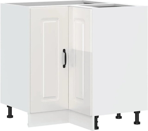vidaXL Küchen-Eckunterschrank Kalmar Hochglanz Weiß aus Holzwerkstoff, B/T/H: 75,5 x 75,5 x 81,5 cm