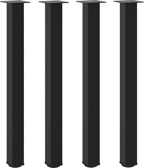 vidaXL Bartischbeine Set aus 4 Stück in Schwarz Matt aus Stahl, Höhe: 100-102 cm - Bild 1