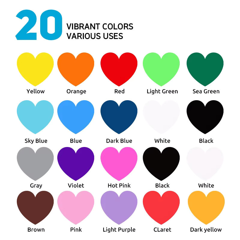 20 Stück selbstklebendes Vinyl in Multicolour für Cricut-Maschinen, 30,5 x 30,5 cm pro Bogen für Scrapbooking, Schilder und Autoaufkleber - Bild 3