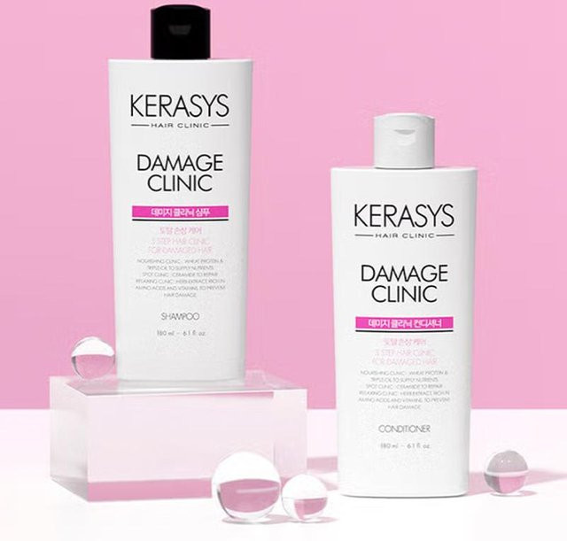 KeraSys Damage Clinic Shampoo und Spülung Set, 2x 180 ml, mit Proteinkomplex - Bild 1