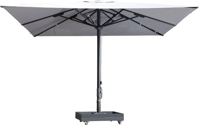 OUTFLEXX Sydney Sonnenschirm Grau mit Air-Vent System und befüllbarem Schirmständer, B/T: 400 x 400 cm - Bild 1