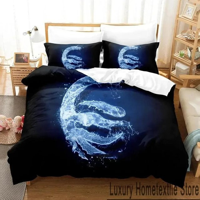 Jinmeige Bettwäsche-Set Der Herr der Elemente mit Cartoon Avatar Motiv in Blau, B/H: 135 x 200 cm - Bild 1