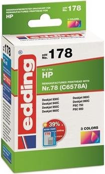 Edding Tintenpatronen Set Kompatibel mit HP 78 in Cyan, Magenta und Gelb - Bild 1