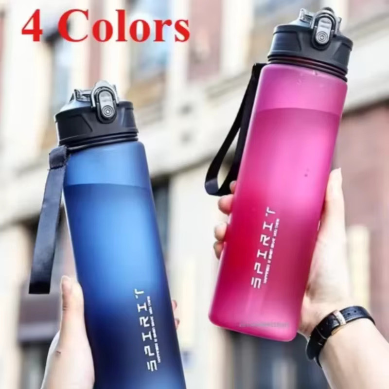 Fantia Sportwasserflasche in Blau mit Strohhalm und Trageschlaufe, 750 ml auslaufsicherer BPA-freier Trinkbecher für Fitness und Camping - Bild 2