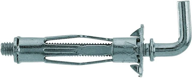 Fischer Hohlraum-Metalldübel HM 5 x 65 HK mit Winkelhaken und Bund aus Stahl in Silber (4 Stück) - Bild 1