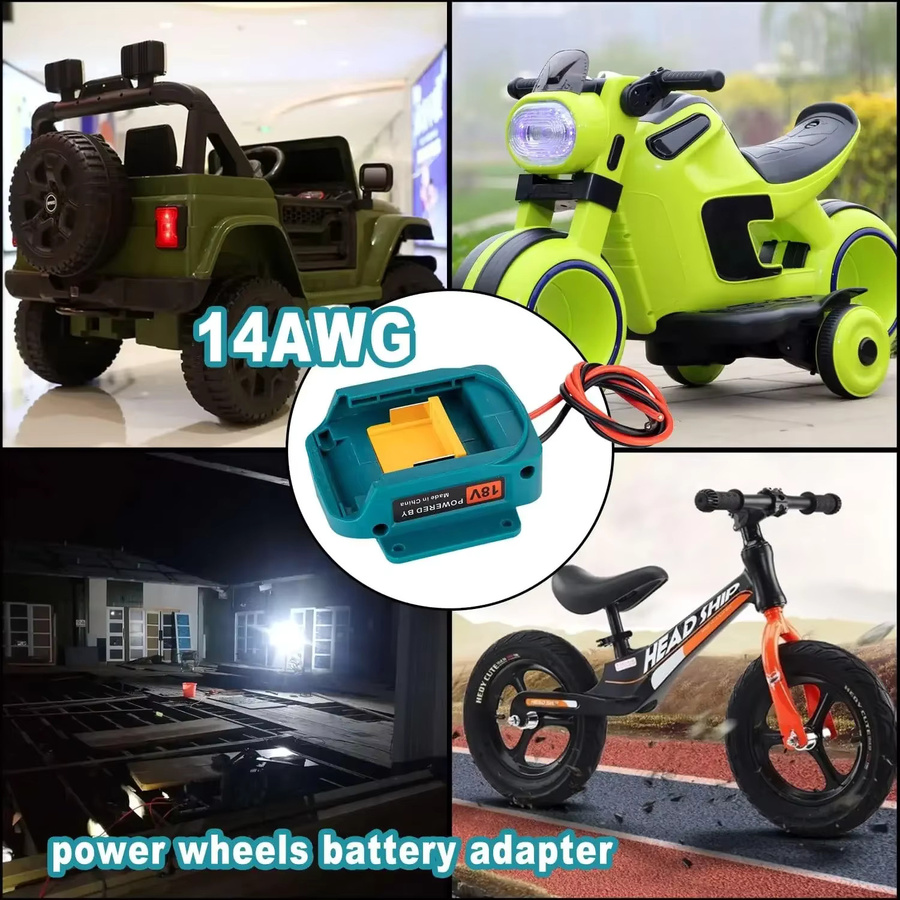 XMSJ Batterieadapter für Makita 18 V Akkus mit 14 AWG Drahtanschluss für DIY Power Wheels, RC Cars und Robotik - Bild 5