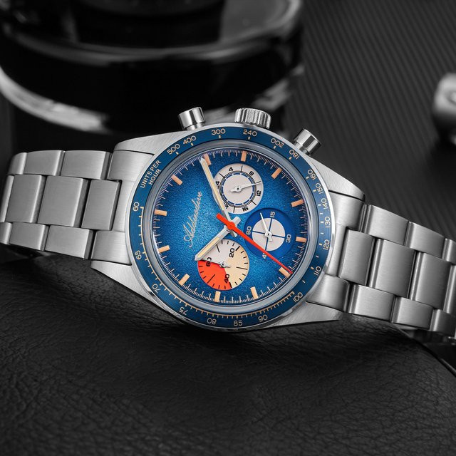 ADDIESDIVE Chronograph, Quarz, Edelstahl, Schwarz, Herren - Bild 1