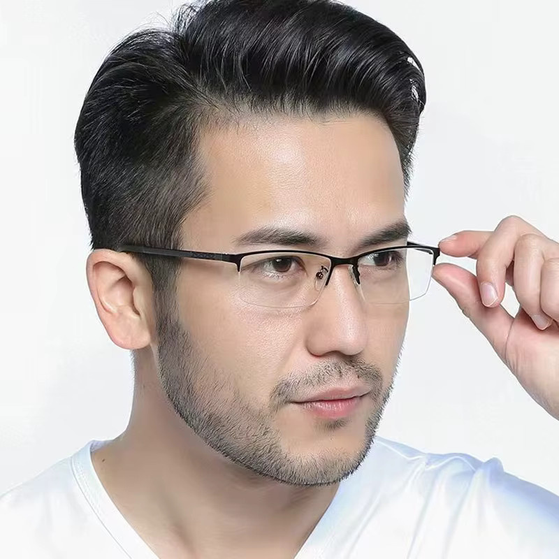 Lesebrille Halbrahmen, Metall, Unisex, Blaulichtfilter, rechteckig - Bild 2