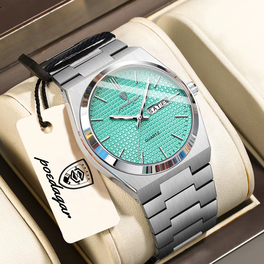 POEDAGAR Armbanduhr Edelstahl, Quarz, Herren - Bild 2