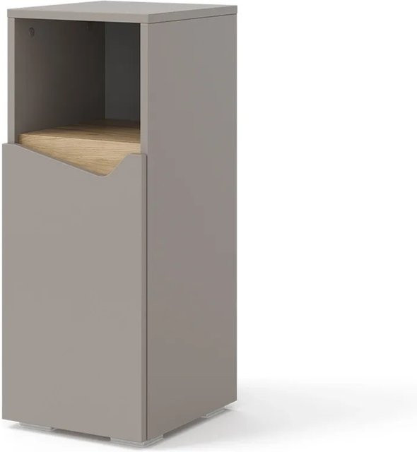 Vicco Midischrank Marelle in Greige Eiche mit Tür und offenem Fach, B/T/H: 30 x 35 x 74,5 cm - Bild 2