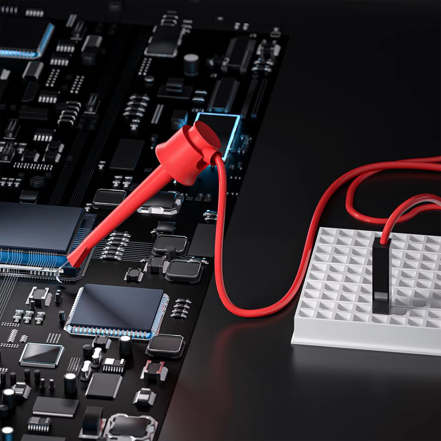 AOKIN 10 Stück Silikon-Messleitungen für elektrische Prüfungen mit Testhaken-Clips und Überbrückungsdrähten (männlich und weiblich) - Bild 2