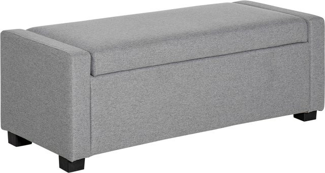 HOMCOM Truhenbank mit Stauraum in Grau, gepolsterte Fußbank mit modernem Design, B/T/H: 120 x 50 x 44 cm - Bild 1