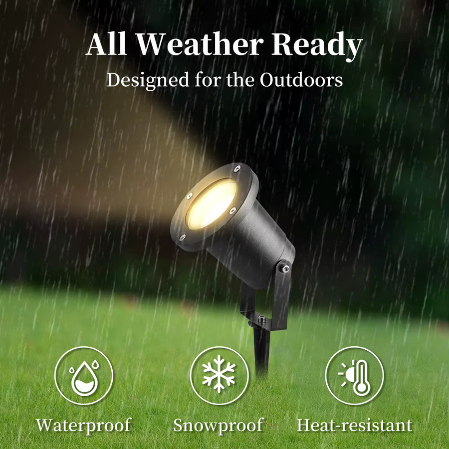 CANMEIJIA Solar LED Gartenlampe Schwarz mit austauschbarer GU10 Glühbirne Warmweiß für Terrasse und Garten - Bild 3