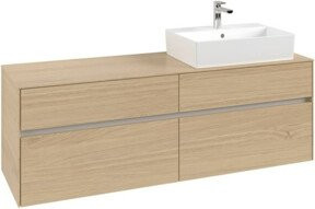 V&B Waschtischunterschrank Collaro in Nordic Oak mit Waschbeckenanschluss rechts, B/H/T: 160 x 54,8 x 50 cm - Bild 1
