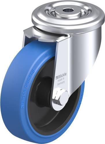 Blickle Lenkrolle LKR-POEV 125XR-SB in Schwarz und Blau mit Stahlgehäuse, Rad-Durchmesser: 125 mm, Tragfähigkeit: 250 kg - Bild 1